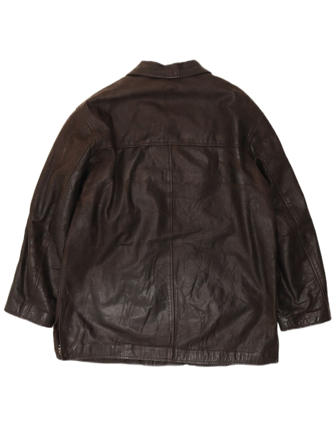 Giacca in pelle vintage da uomo IT 54 2XL Pelle marrone