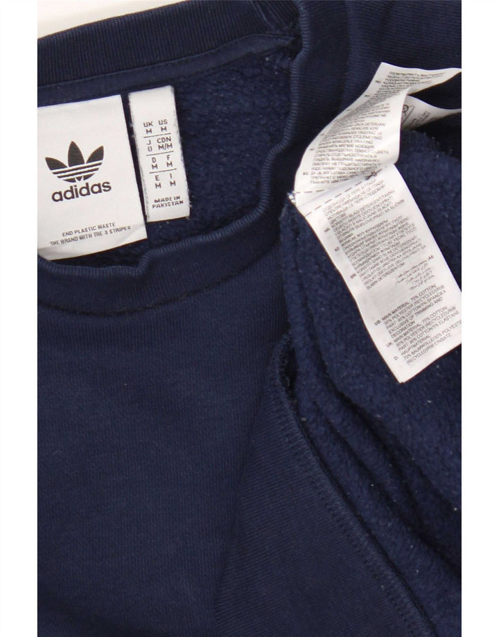 Felpa da uomo Adidas maglione medio blu navy in cotone