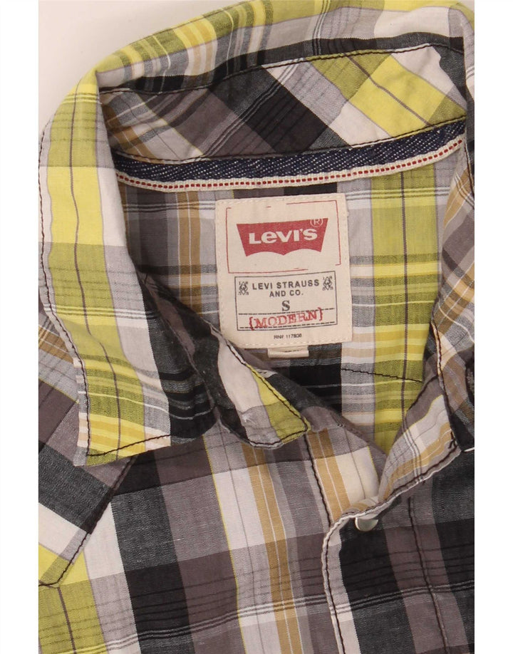 Camicia moderna da uomo Levi's piccola in cotone a quadri grigi