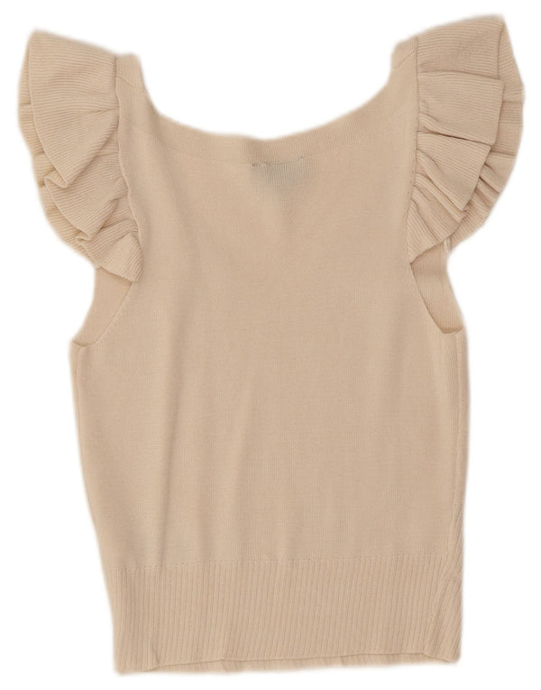 Topshop Camicetta corta da donna Top UK 12 Viscosa bianco sporco medio
