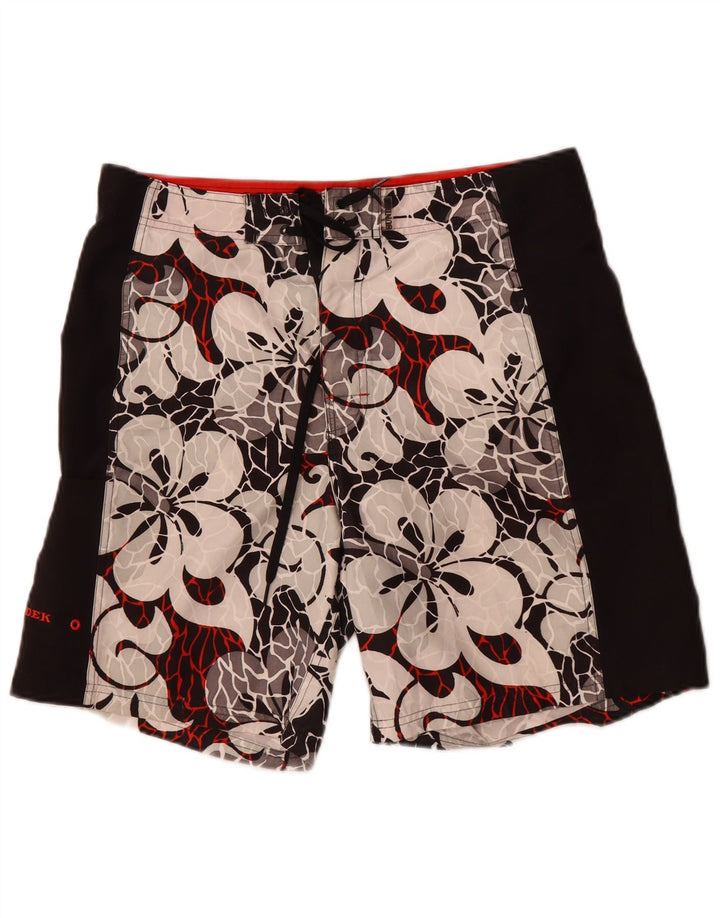 Pantaloncini da bagno grafici da uomo Sundek Poliestere floreale nero medio