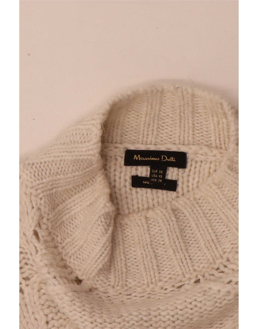 Maglione maglione a collo alto da donna Massimo Dutti UK 4 XS bianco sporco