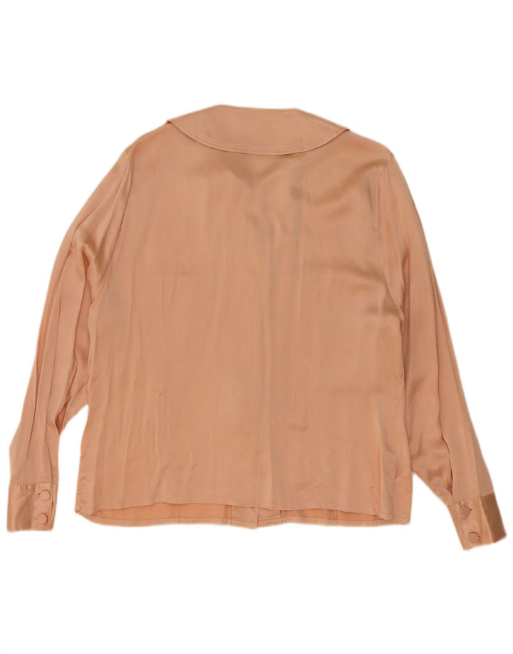 Camicetta Camicia Vintage da Donna IT 46 Large Rosa Seta