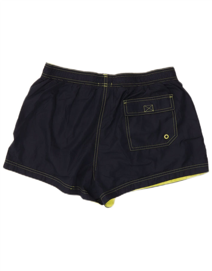 Pantaloncini da bagno grafici da uomo Calvin Klein grandi in poliestere blu navy