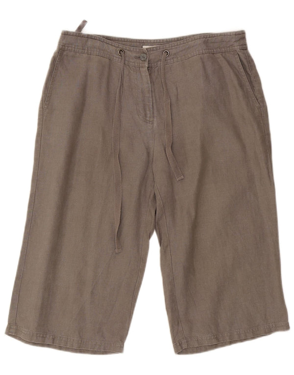 Bermuda da donna Laura Ashley UK 14 Large W32 Lino grigio