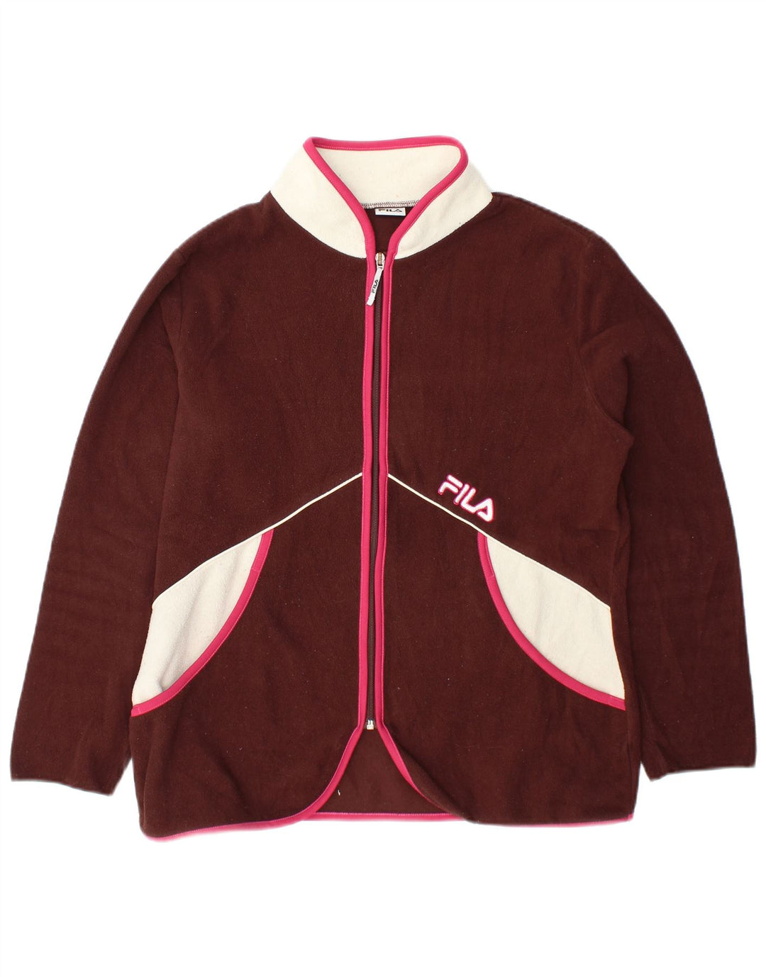 Giacca in pile da donna Fila UK 16 Large Bordeaux Colourblock