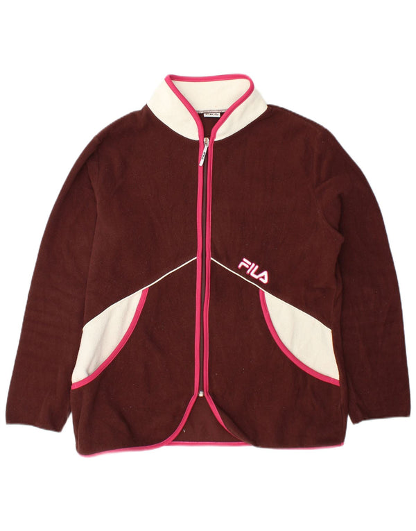 Giacca in pile da donna Fila UK 16 Large Bordeaux Colourblock