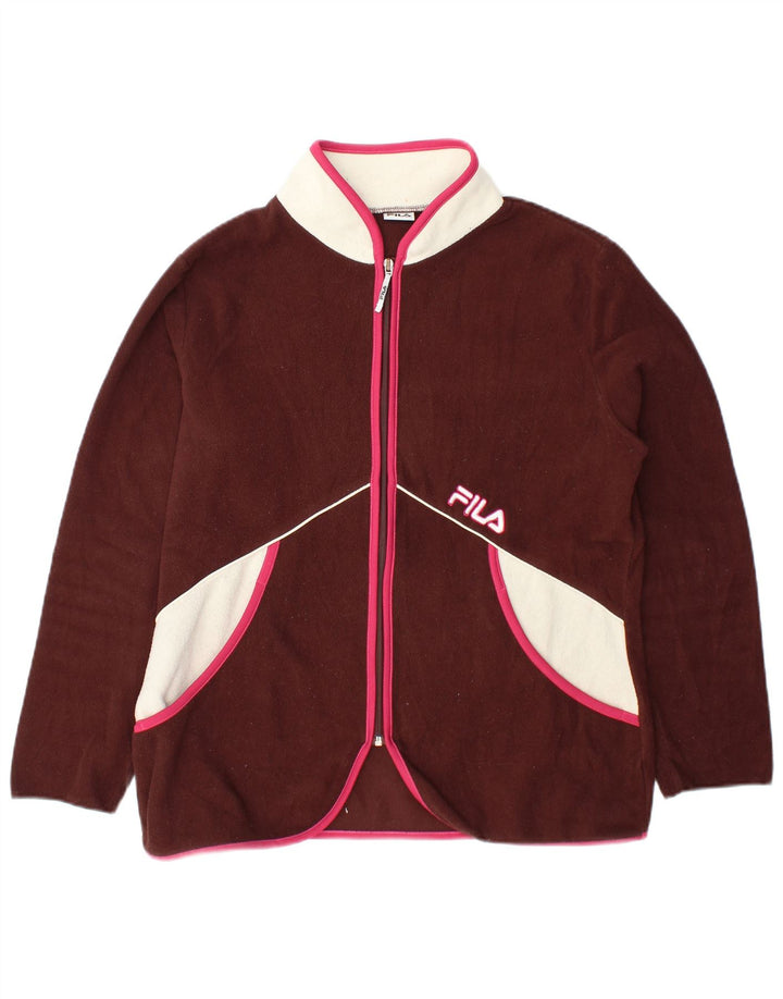 Giacca in pile da donna Fila UK 16 Large Bordeaux Colourblock
