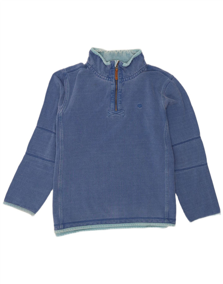 Felpa da uomo con collo con zip Fat Face, maglione XL, cotone blu