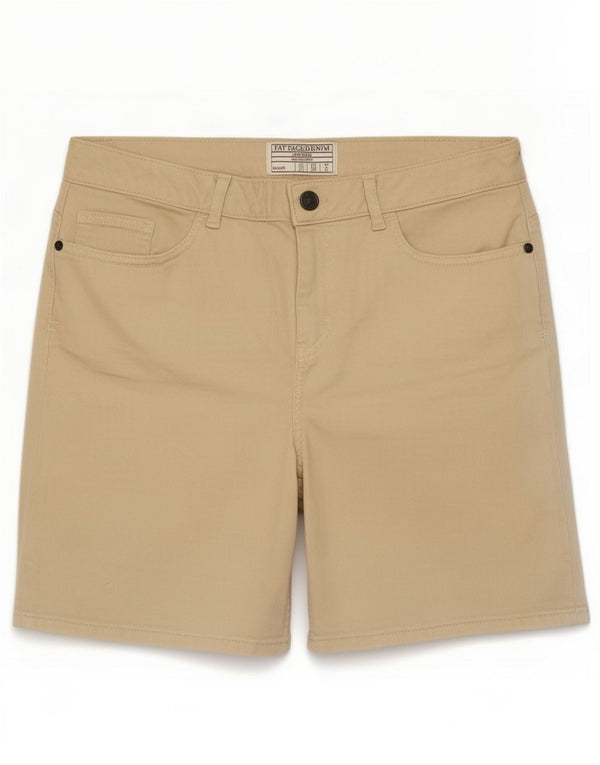 Pantaloncini di jeans da donna Fat Face UK 10 piccoli W30 cotone beige