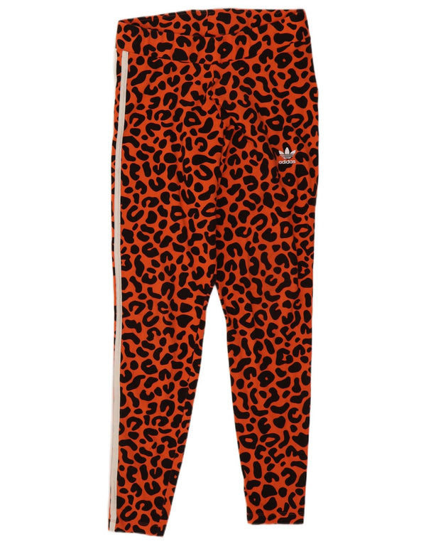 Leggings Adidas da donna UK 14 cotone con stampa animalier arancione medio