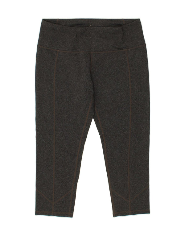 PRANA Womens Capri Leggings UK 14 Large  Grey Flecked Nylon