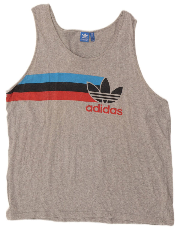 Canotta grafica da uomo ADIDAS 2XL grigio color block