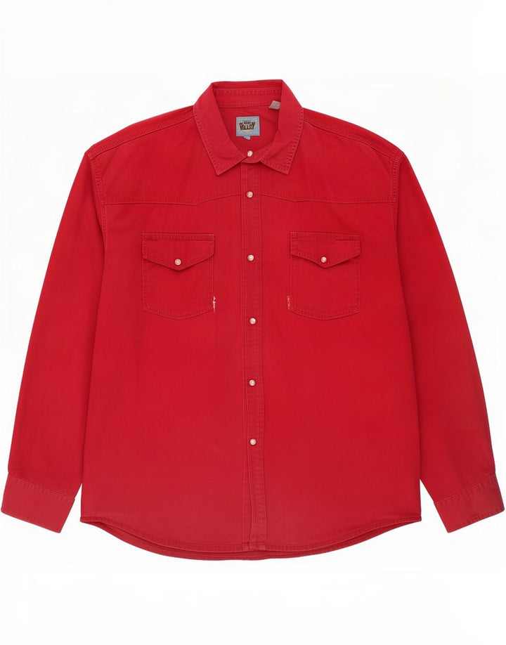 Camicia di jeans vintage da uomo XL Rossa