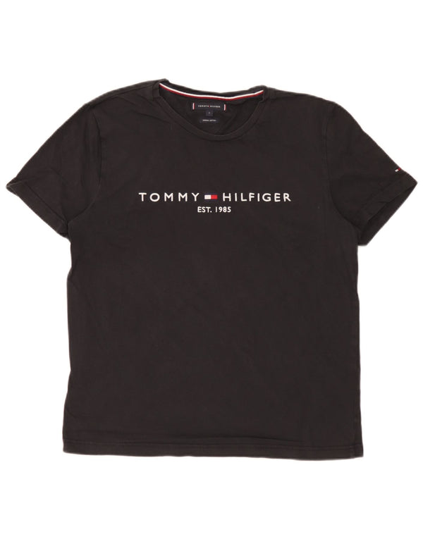 T-shirt grafica da uomo Tommy Hilfiger Top grande in cotone nero
