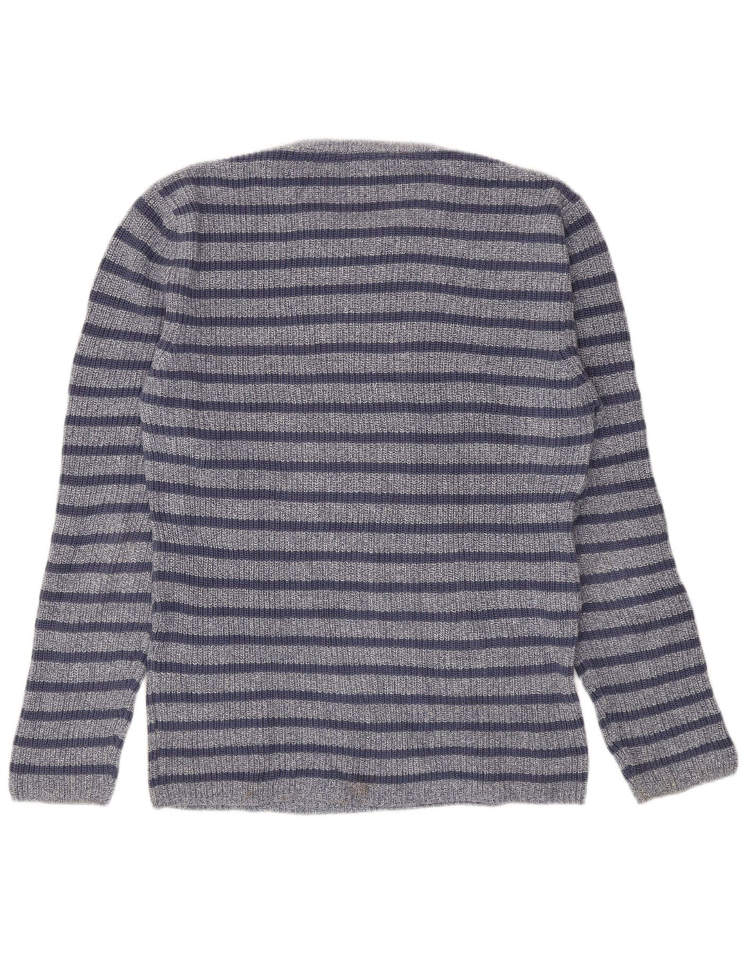 Maglione girocollo da uomo Zara in cotone a righe grandi blu