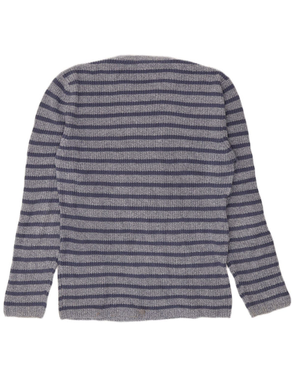 Maglione girocollo da uomo Zara in cotone a righe grandi blu