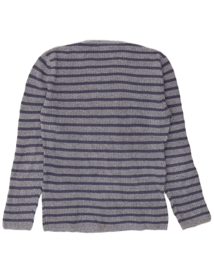 Maglione girocollo da uomo Zara in cotone a righe grandi blu