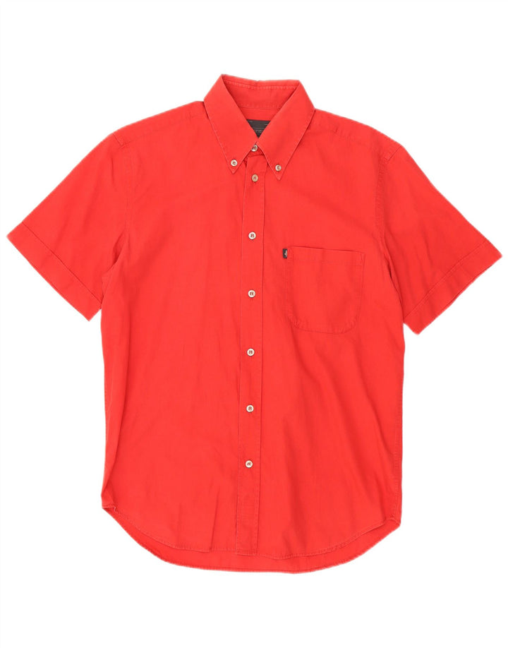 Camicia a maniche corte da uomo Marlboro Classics in cotone rosso medio