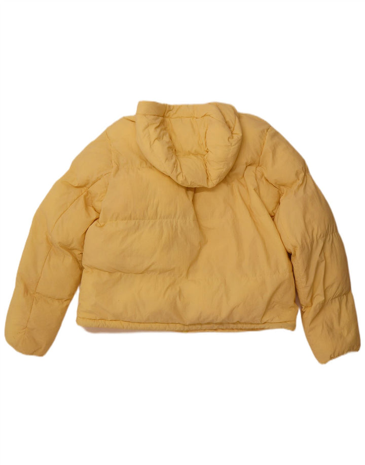 CHAMPION Giacca imbottita con cappuccio corta da donna UK 14 Poliammide giallo medio