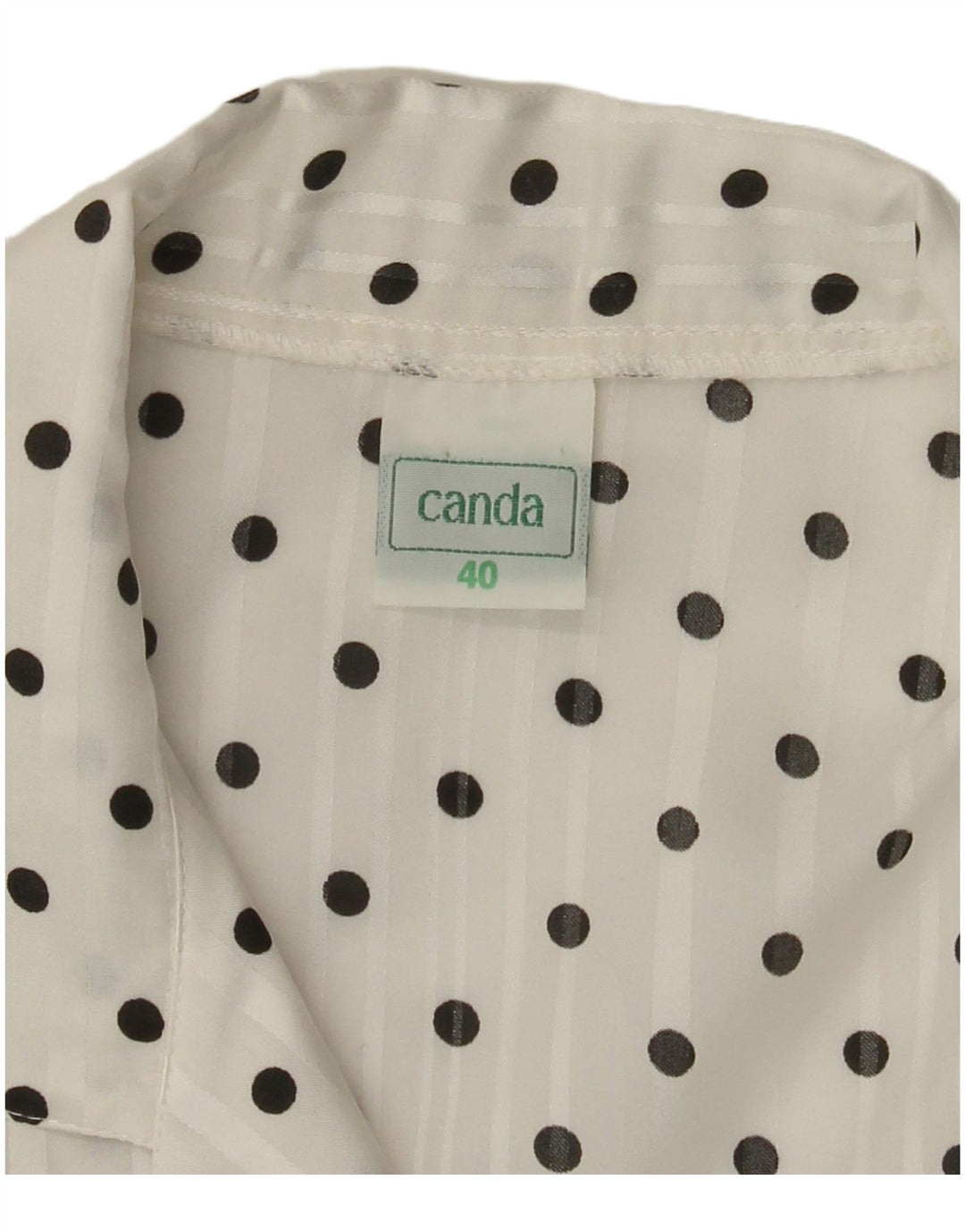 CANDA Camicia da donna con maniche a 3/4 Camicetta EU 40 Medium White Pois