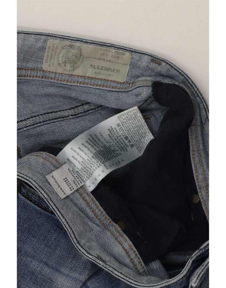 Pantaloncini di jeans Sleenker da uomo Diesel W33 Blu medio