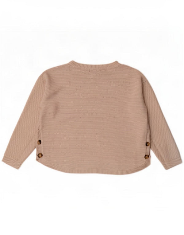 Fat Face Maglione corto da donna con scollo a barchetta UK 10 Piccolo bianco in viscosa
