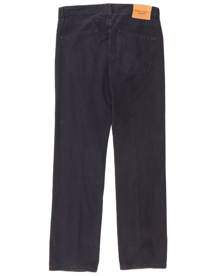 Pantaloni casual dritti da uomo HACKETT W34 L32 in cotone blu navy