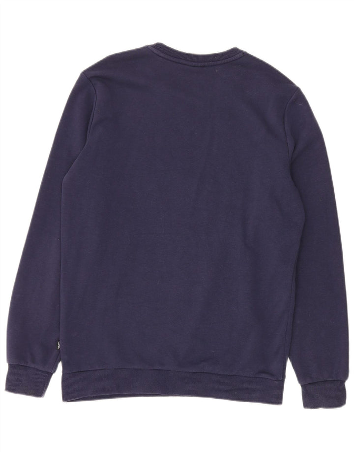 Felpa grafica da uomo Adidas piccola in cotone blu navy