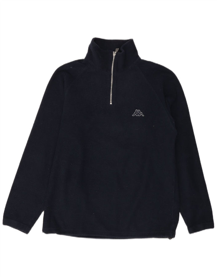Maglione in pile Kappa da uomo con zip e collo medio blu navy