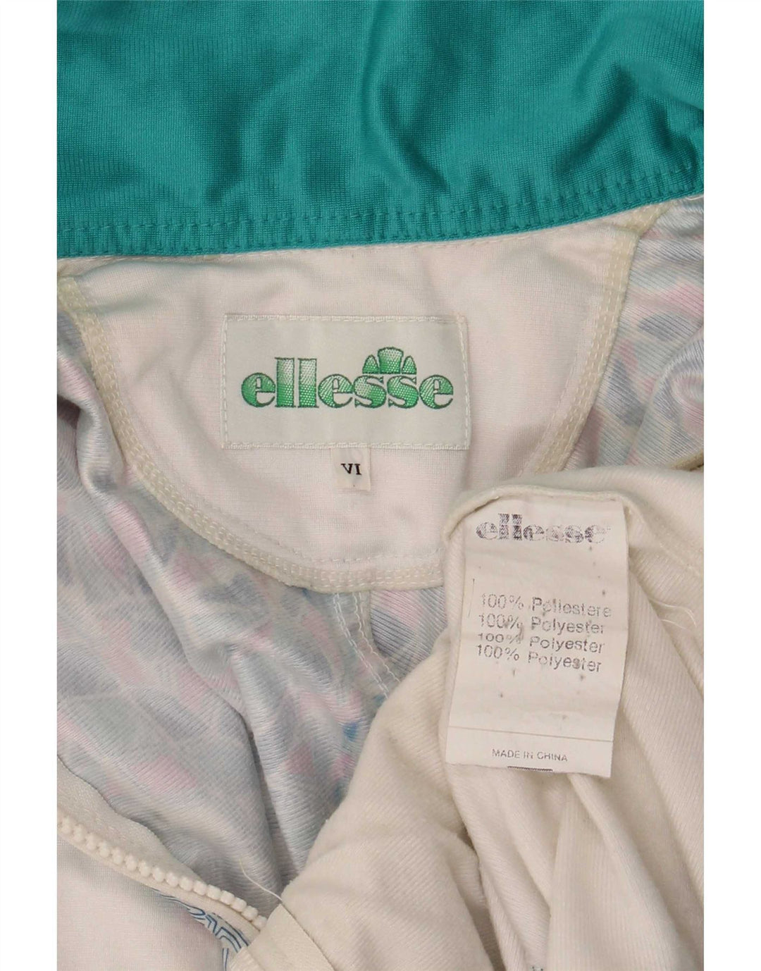 Giacca da ginnastica grafica da uomo Ellesse XS verde geometrica retrò