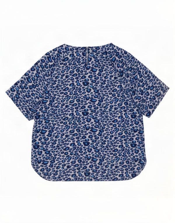 Camicetta da donna Marks & Spencer Top UK 16 Grande poliestere blu con stampa animalier