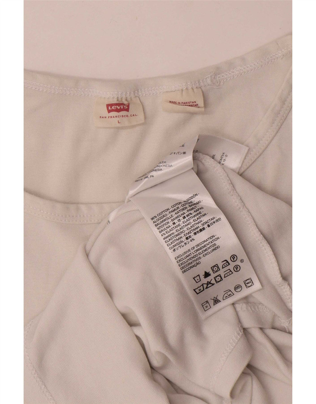 T-shirt da donna Levi's Top UK 14 grande cotone bianco