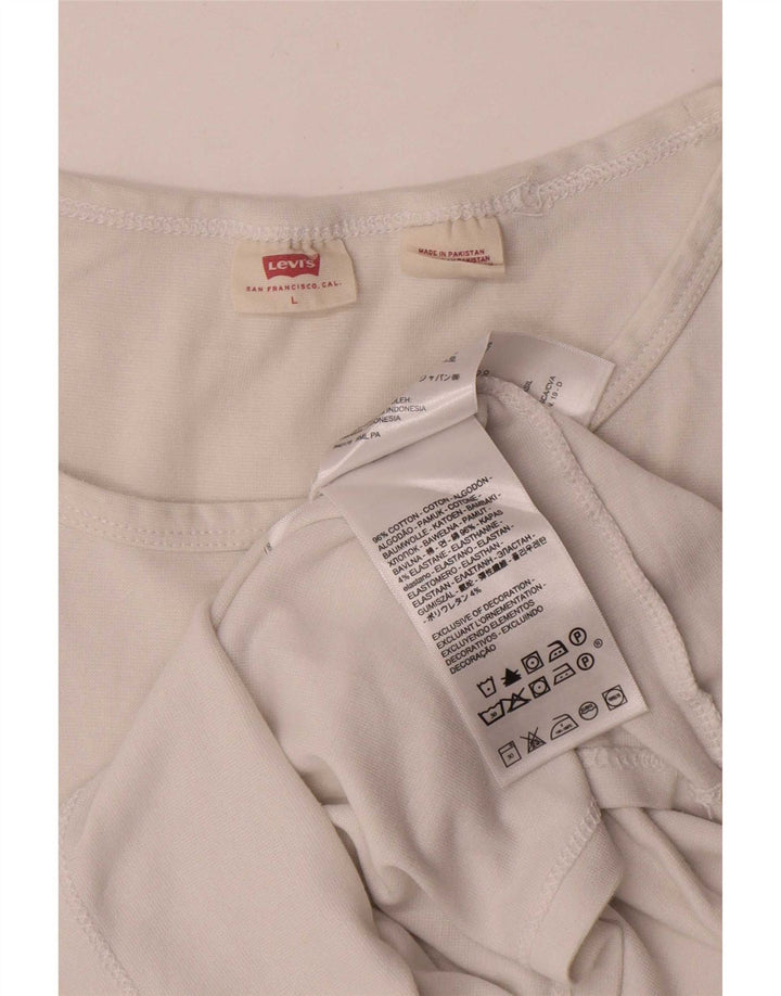T-shirt da donna Levi's Top UK 14 grande cotone bianco