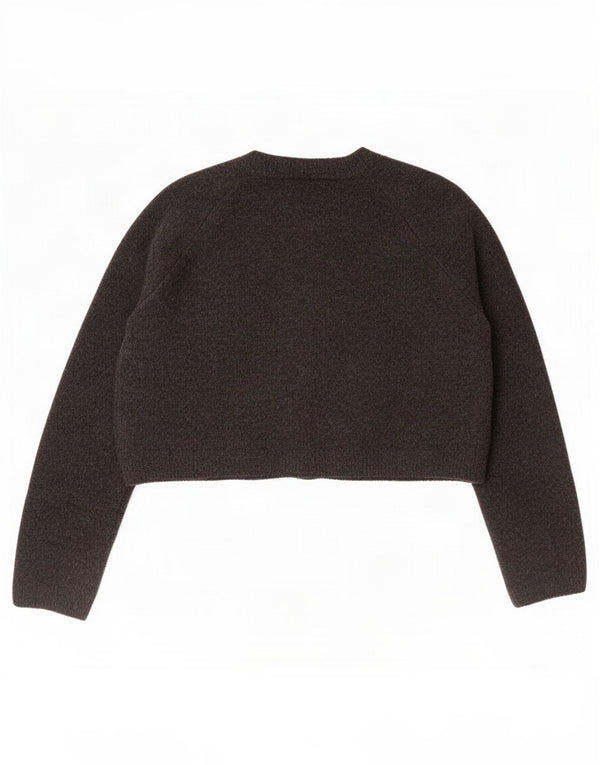 Maglione cardigan oversize corto da donna Zara UK 10 piccolo grigio acrilico
