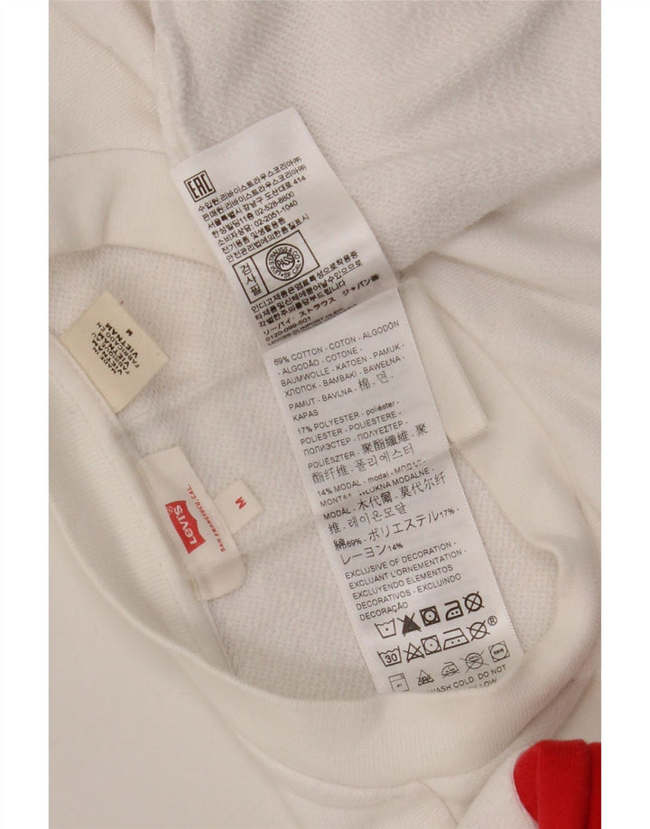 Levi's Donna Crop Felpa Maglione UK 14 Medium White Colourblock