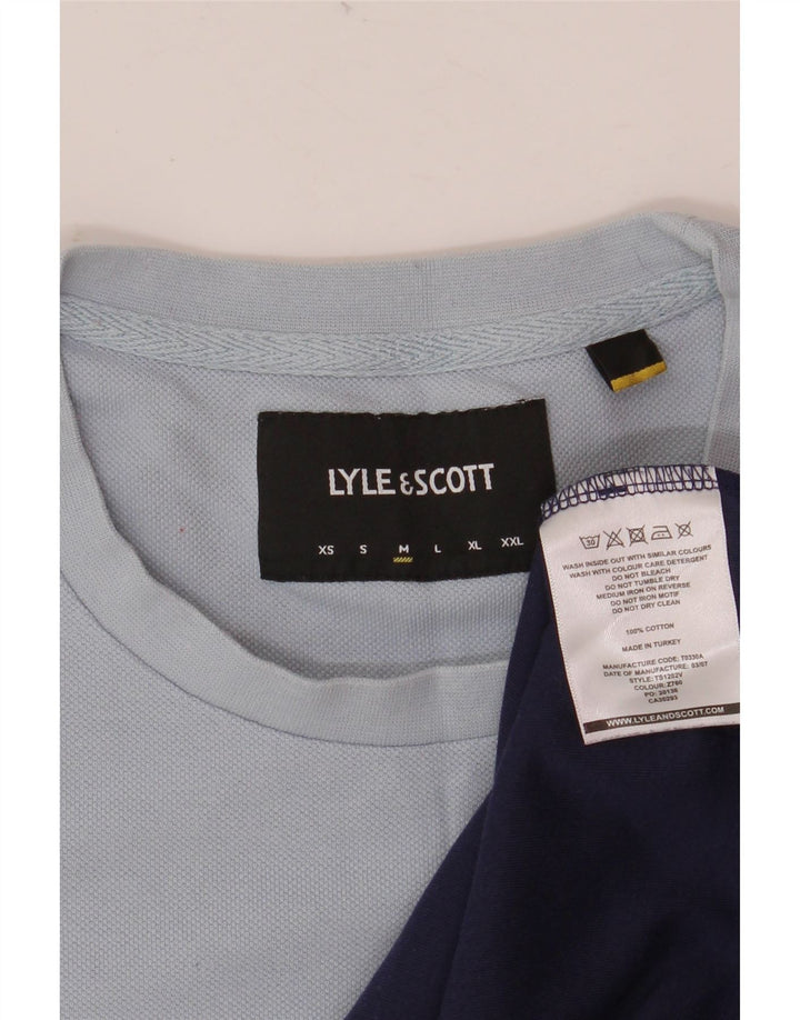 T-shirt da uomo Lyle & Scott Top in cotone color block medio blu navy