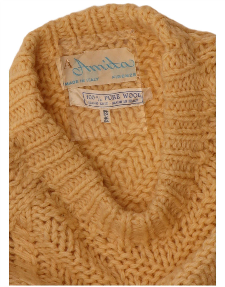 Maglione girocollo da donna vintage IT 42/44 Lana beige medio