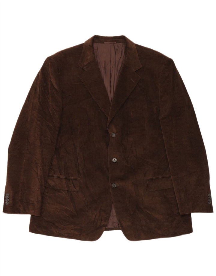 Giacca blazer da uomo in velluto a coste a 3 bottoni Velluto Duca Visconti IT 60 5XL Marrone