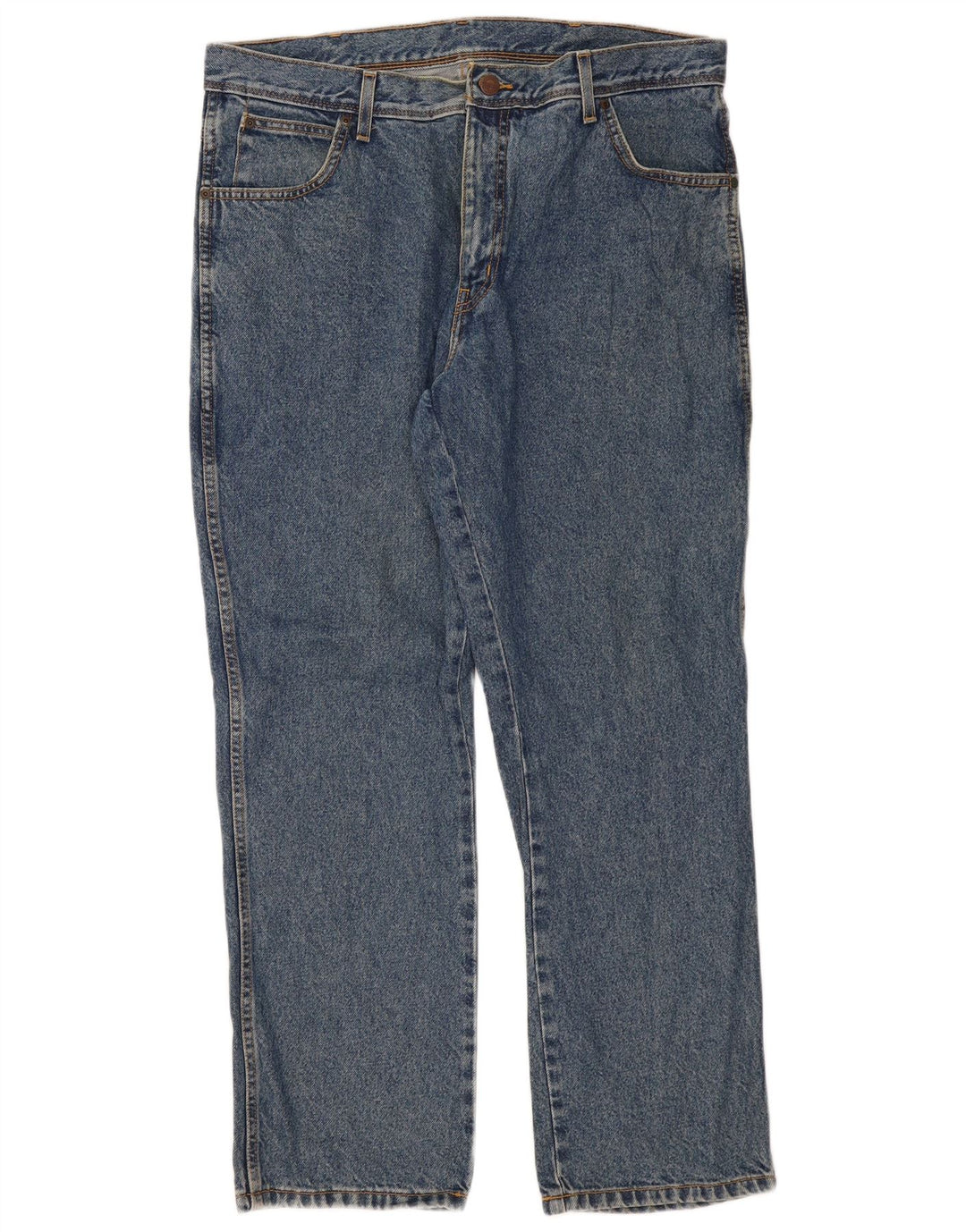 Jeans dritti da uomo Wrangler vestibilità regolare W38 L30 cotone blu