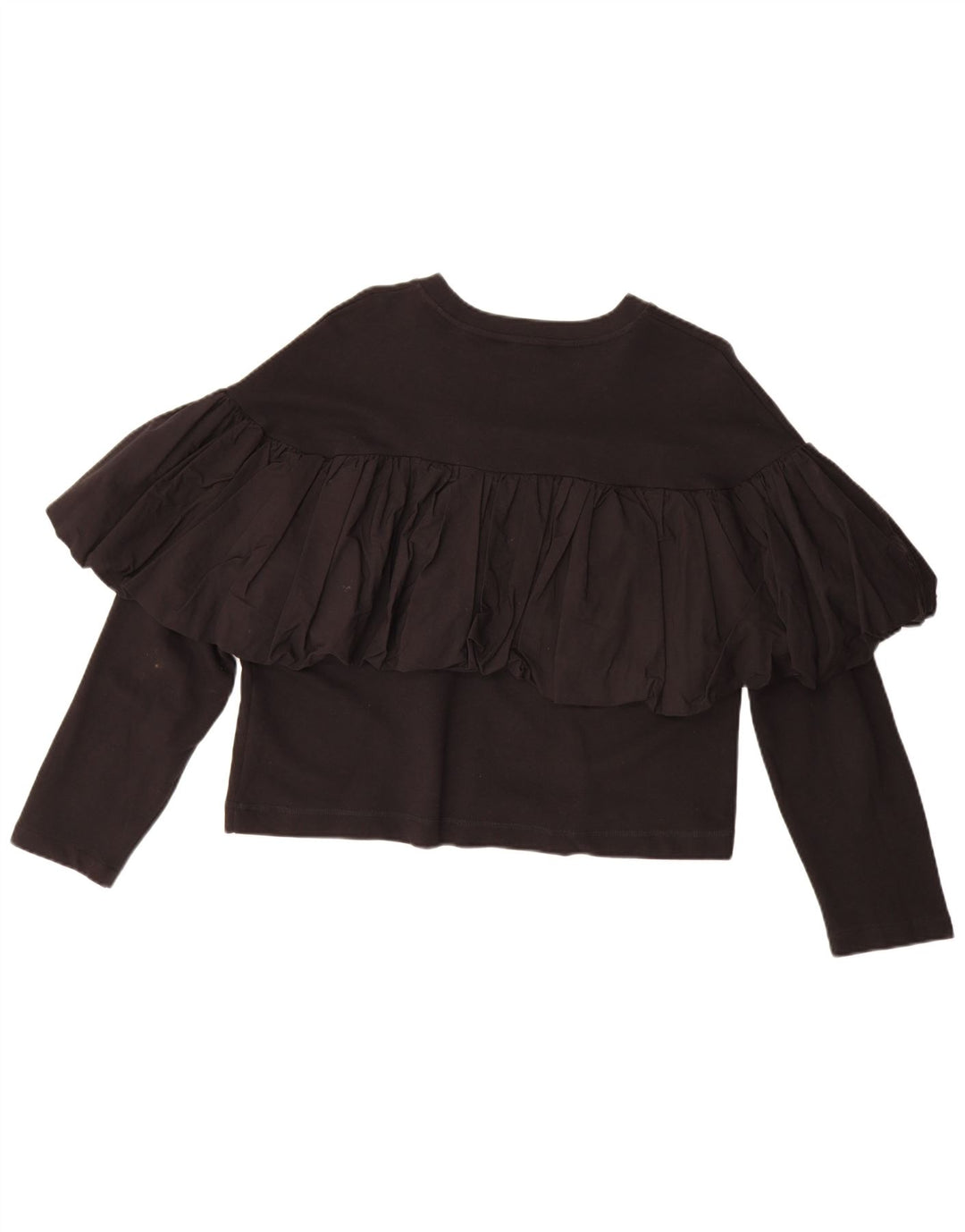 Felpa corta da donna Zara UK 16 grande cotone nero
