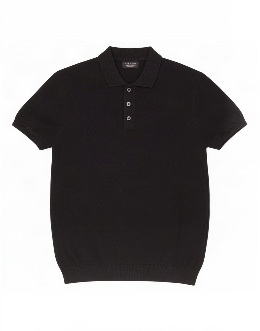 Polo Zara da uomo in viscosa nera media