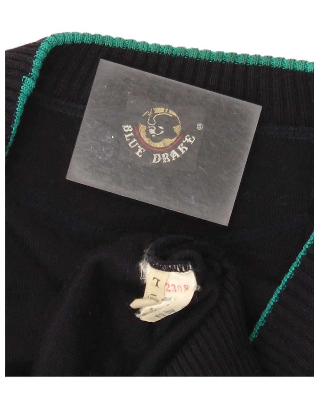 Maglione cardigan da uomo Blue Drake grande lana blu navy