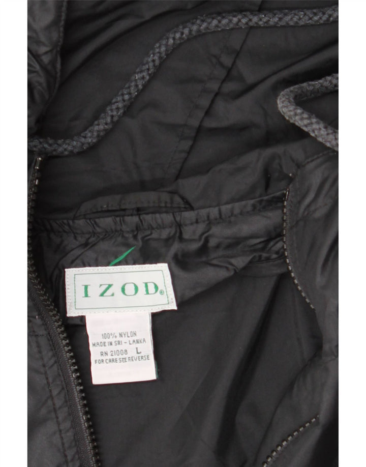Giacca antipioggia da uomo con cappuccio IZOD UK 40 grande nylon nero