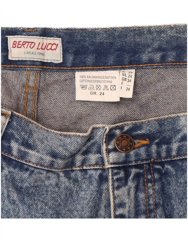 Pantaloncini di jeans da donna BERTO LUCCI W34 Large Blu Cotone