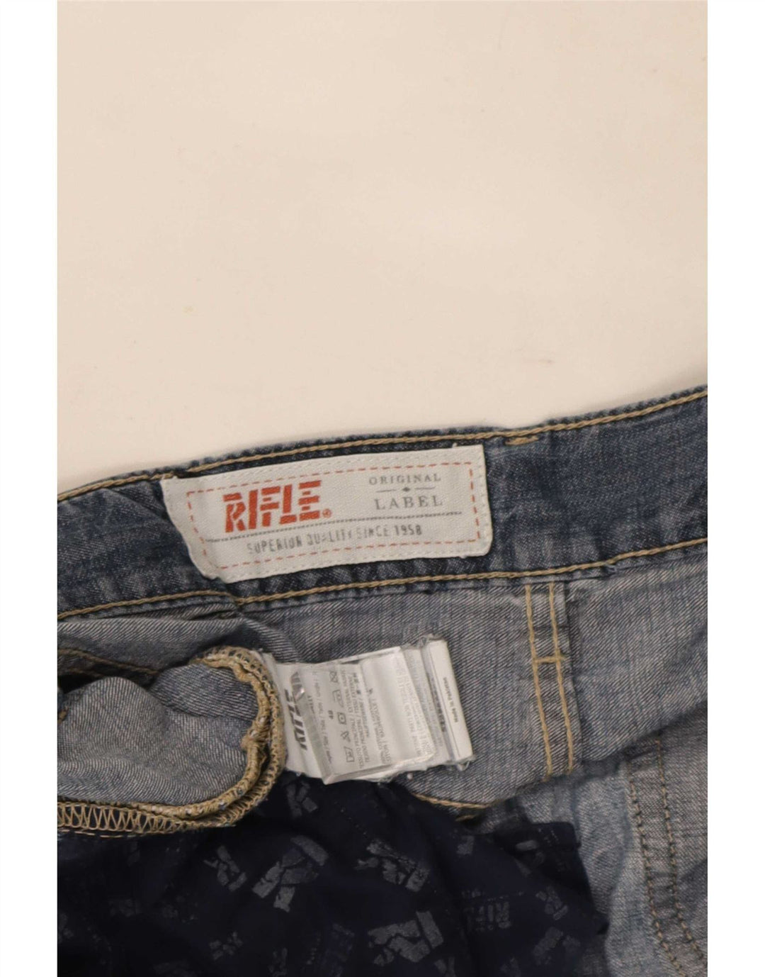 Jeans dritti da uomo Rifle IT 48 medio W34 L34 cotone blu