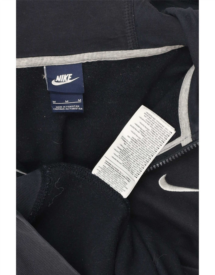 Felpa con cappuccio e zip Nike da uomo in cotone blu navy medio