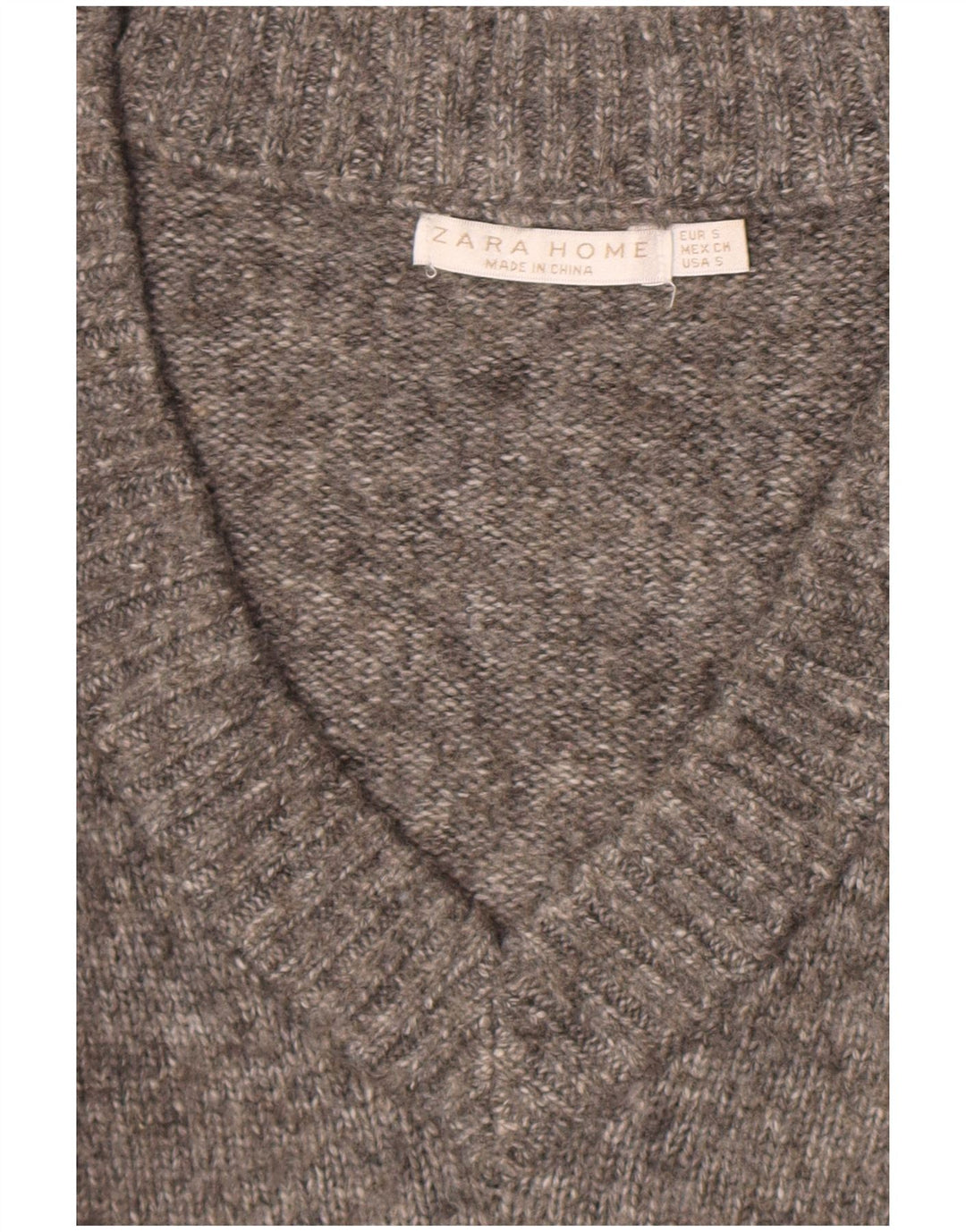 Maglione oversize con scollo a V da donna Zara UK 10 piccolo grigio screziato