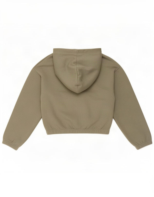 Maglione corto con cappuccio oversize da donna Zara UK 10 piccolo cotone verde