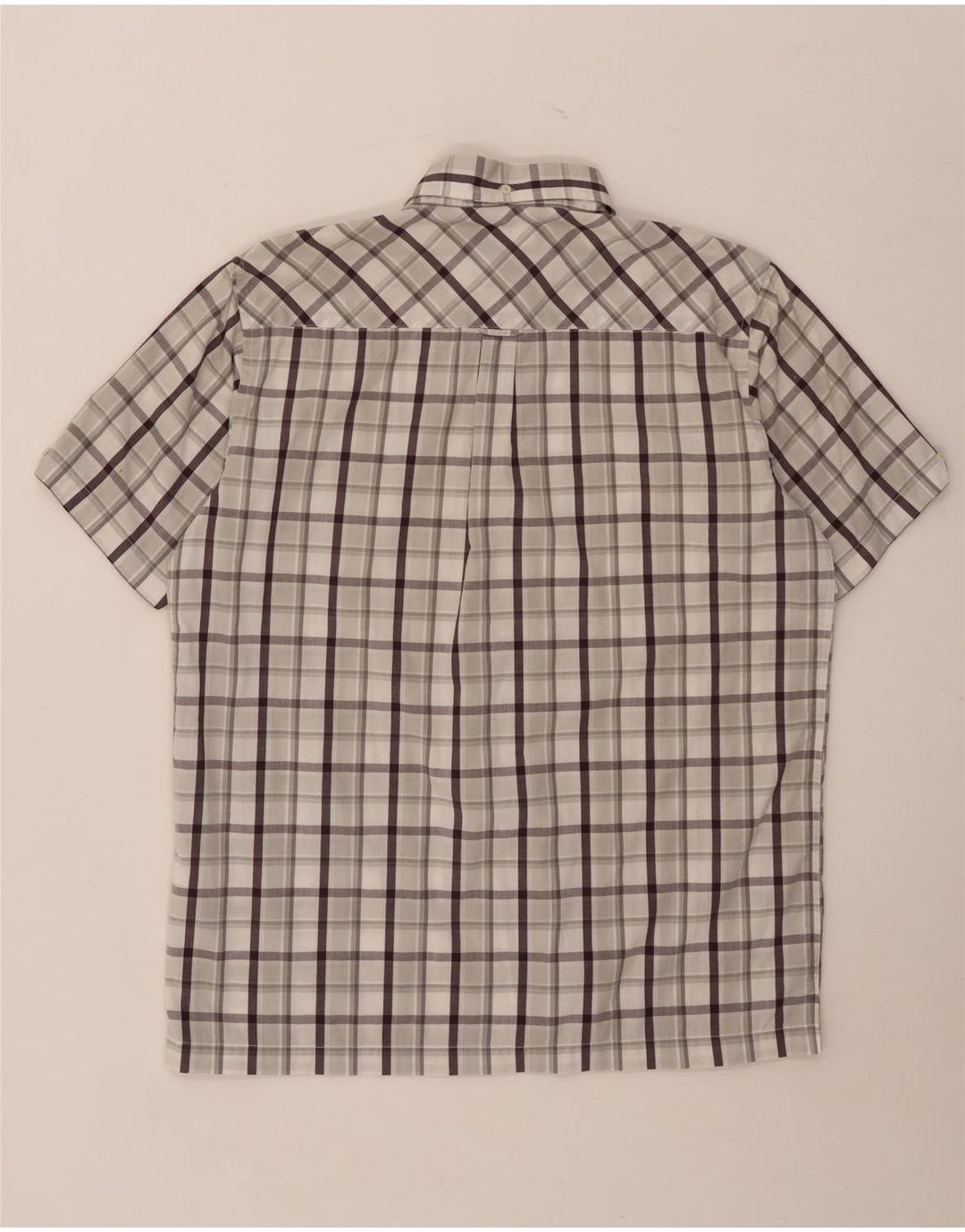 Camicia a maniche corte da uomo Ben Sherman in cotone a quadri grigio medio